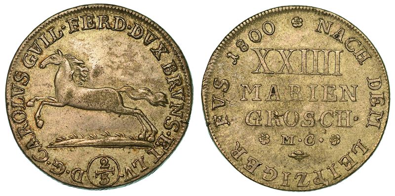 GERMANIA - BRUNSWICK. KARL WILHELM FERDINAND, 1780-1806. 24 Mariengroschen 1800.  - Auction Numismatics - I - Cambi Casa d'Aste