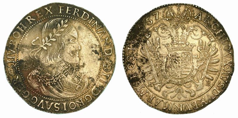 UNGHERIA. FERDINAND III, 1637-1657. Thaler 1657.  - Auction Numismatics - Cambi Casa d'Aste
