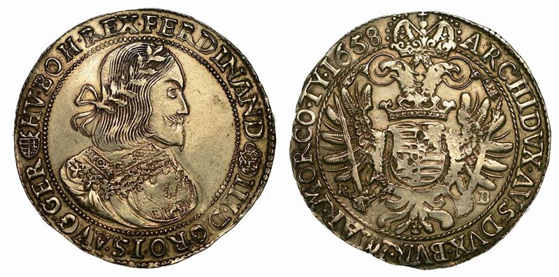 UNGHERIA. FERDINAND III, 1637-1657. Thaler 1658.  - Auction Numismatics - Cambi Casa d'Aste