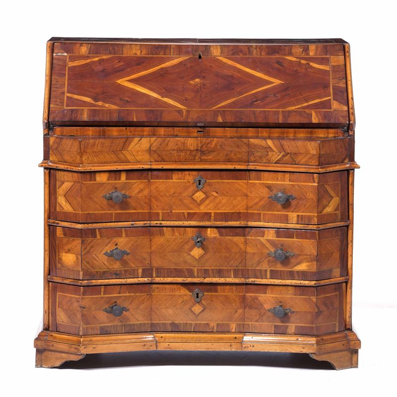Ribalta in legno lastronato ed intarsiato. XVIII-XIX secolo  - Auction Antique April - Cambi Casa d'Aste