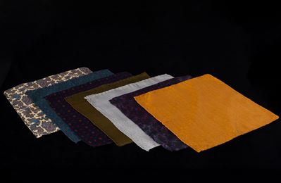 Lotto di 7 Pochettes in Seta Artigianali Vintage