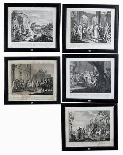 Gruppo di Cinque Incisioni del XIX Secolo, da Novelli
