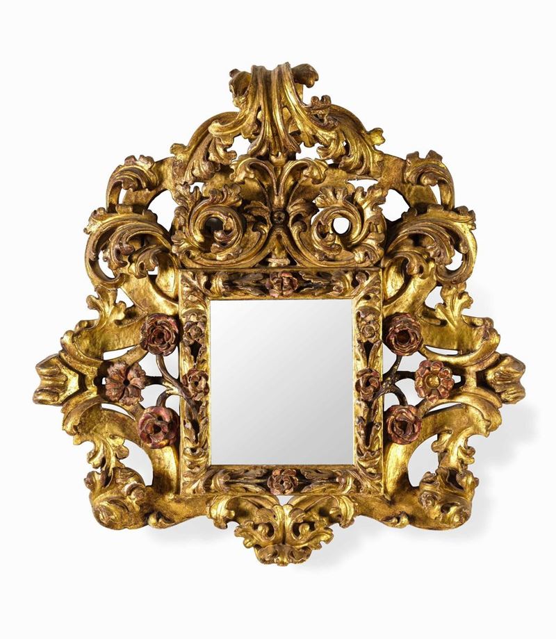 Specchiera in legno intagliato e dorato, elementi antichi  - Asta Dimore Italiane - Cambi Casa d'Aste