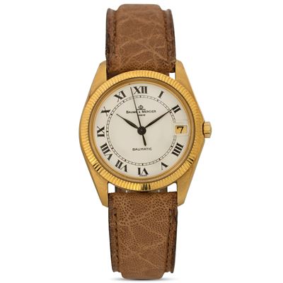 Baume & Mercier Baumatic in Oro Giallo 18k, Movimento Automatico con Datario, Quadrante Bianco co...