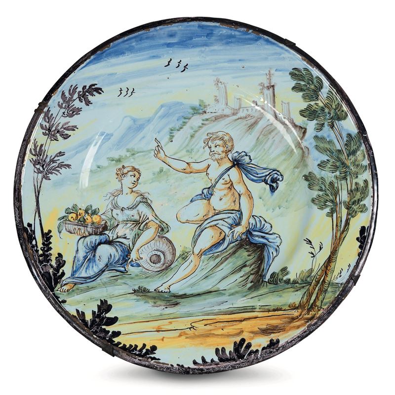 Grande piatto Lodi, 1740 circa    - Auction Majolica and Porcelain - Cambi Casa d'Aste