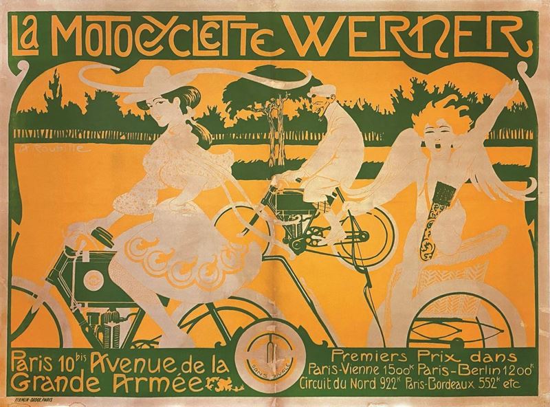 Roubille : Motocyclette Werner  - Auction Vintage Posters - Cambi Casa d'Aste