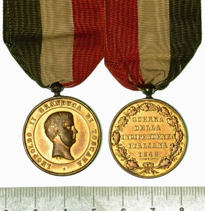 Italia - Toscana. Leopoldo II D'asburgo-lorena, 1824-1859. Medaglia in Bronzo Dorato Emessa a Ric...