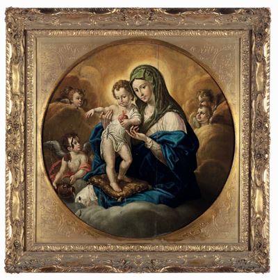 Scuola del XVII Secolo Madonna con Bambino e Angeli