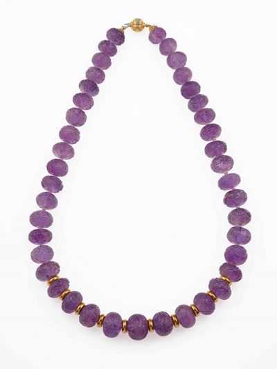 Collana con Ametista Incisa