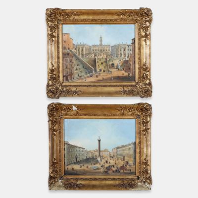 Scuola del XIX Secolo Vedute di Roma