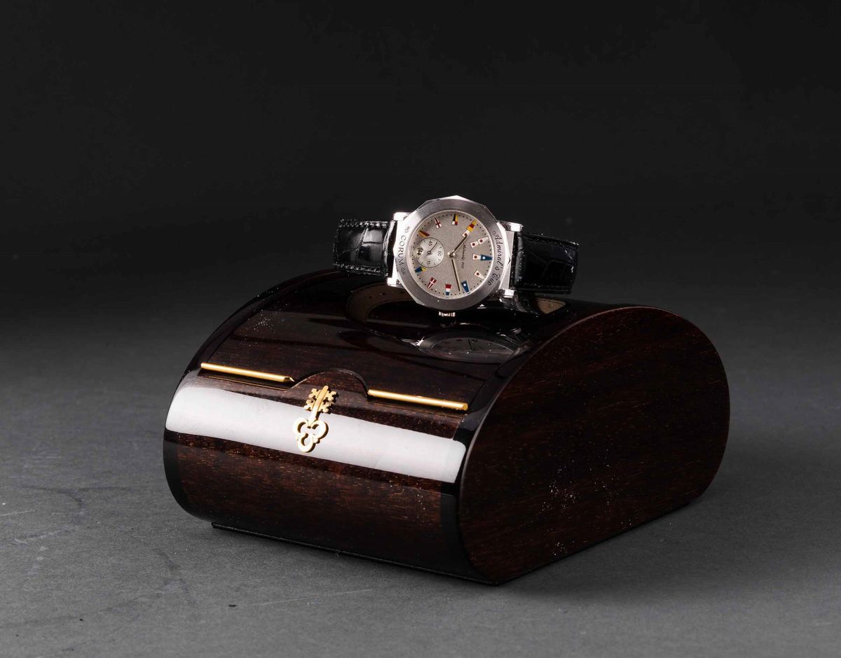 Corum - Admiral Cup in Oro Bianco 18k Automatico con Datario e Piccoli Secondi al Sei, Edizione L...