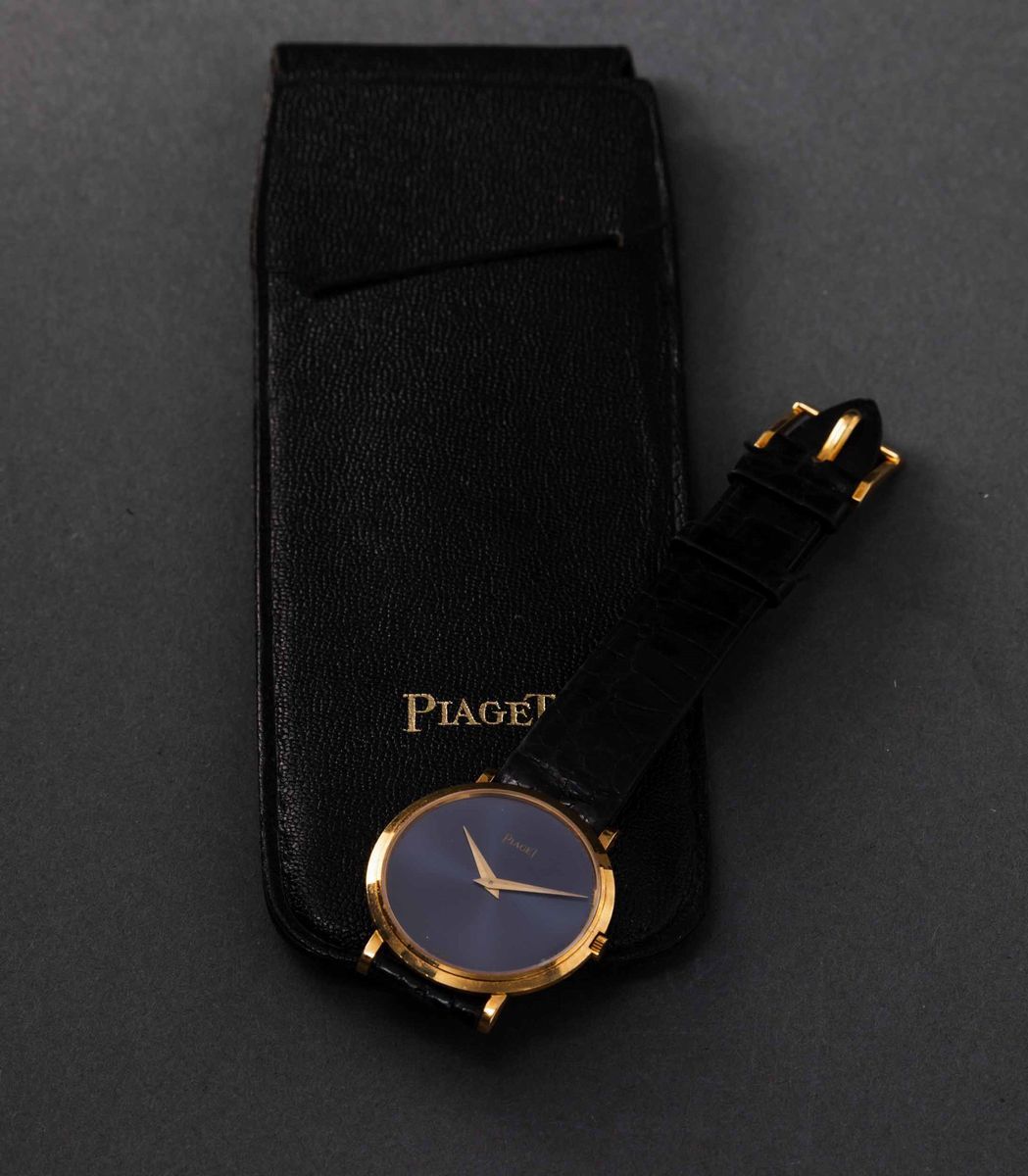 Piaget - Extrapiatto Lady in Oro Giallo 18k Carica Manuale con Quadrante Blu Soleil