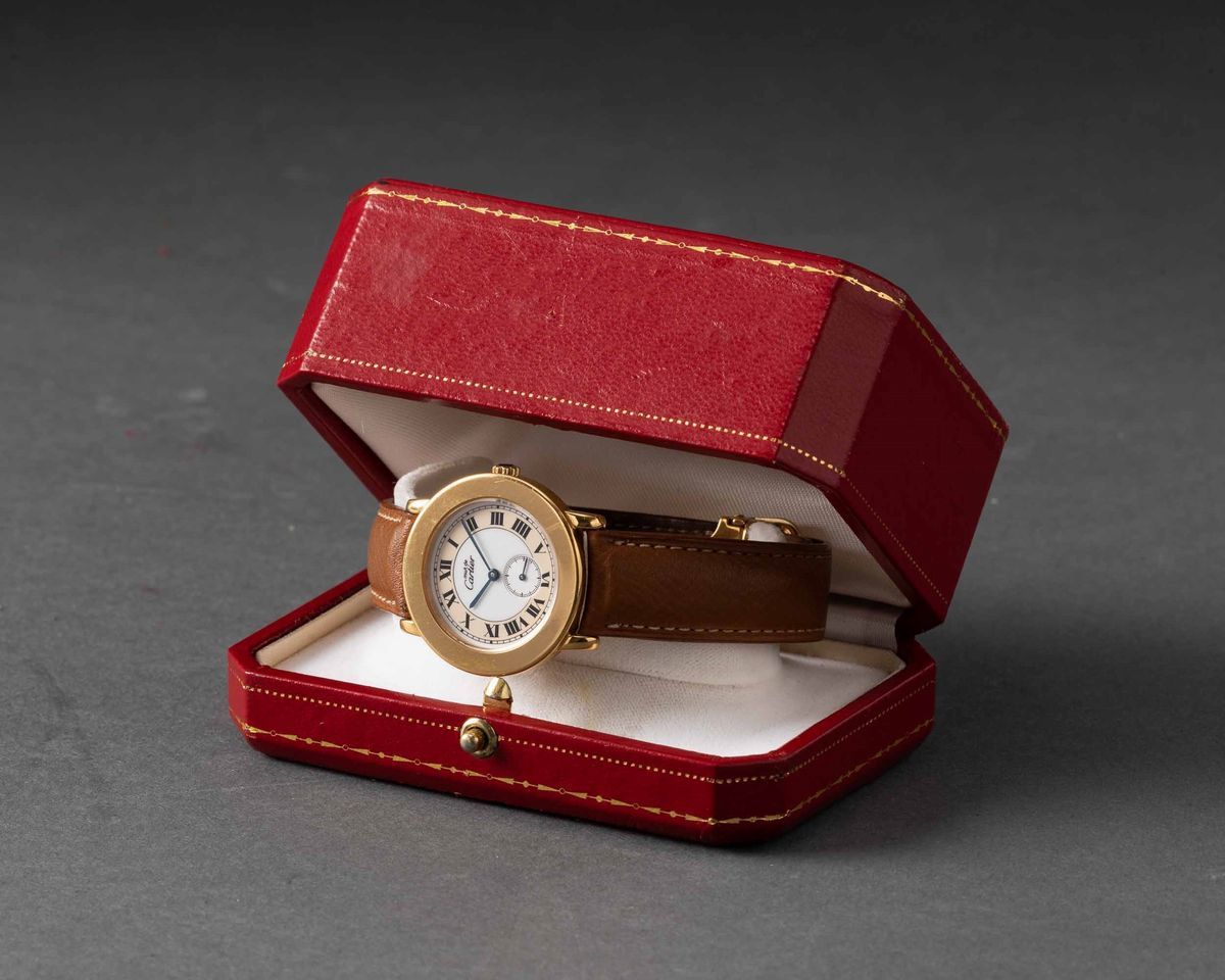 Cartier - Must Ronde in Argento Laminato con Movimento al Quarzo, Quadrante Bitonale con Numeri A...
