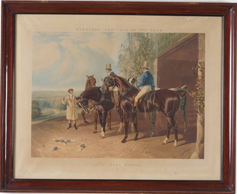 Stampa Inglese raffigurante Post Horses  - Asta Antiquariato Luglio | Cambi Time - Cambi Casa d'Aste