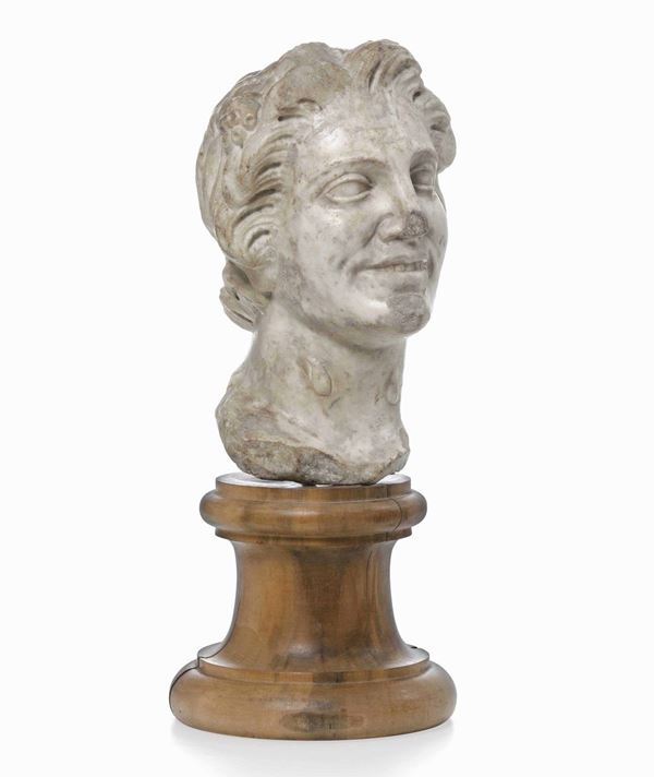 A marble faun head, Rome or Florence, 16/1700s