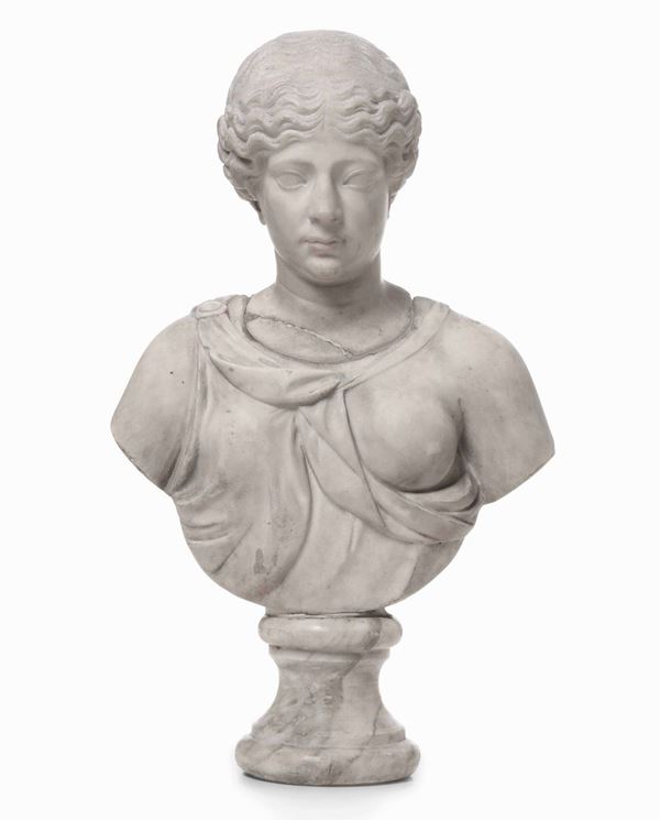 A marble bust, Italy, 16/1700s