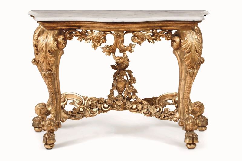 Consolle in legno intagliato e dorato. XIX secolo  - Auction Italian Mansions - Cambi Casa d'Aste