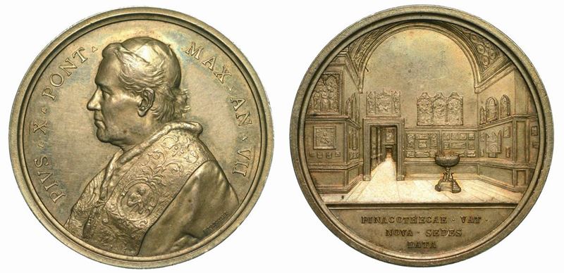 VATICANO. PIO X, 1903-1914. Medaglia annuale A. VII.  - Auction Numismatics - Cambi Casa d'Aste