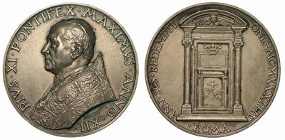 Vaticano. Pio XI, 1922-1939. Medaglia Annuale A. XII.