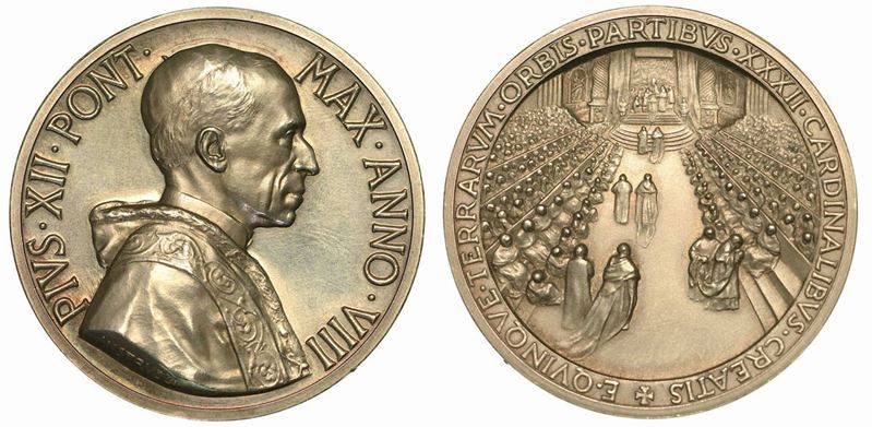 VATICANO. PIO XII, 1939-1958. Medaglia annuale A. VIII.  - Auction Numismatics - Cambi Casa d'Aste