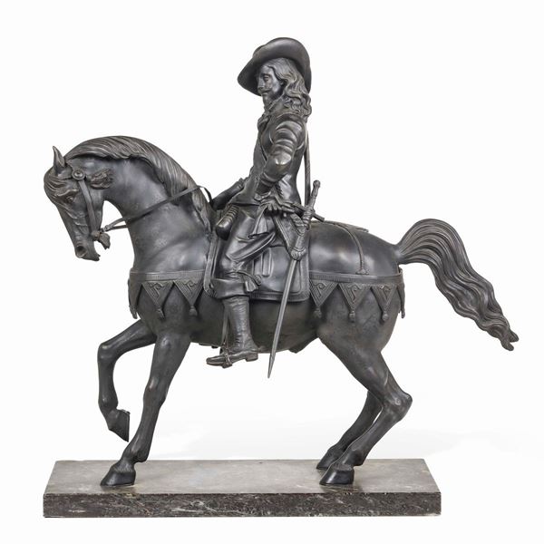 Fonditore del XIX-XX secolo Re Giuseppe I di Portogallo a cavallo