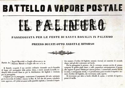 “battello a Vapore Postale il Palinuro – Passeggiata per le Feste di Santa Rosalia a Palermo”