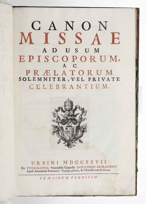 Canon Missae ad usum episcoporum, ac praelatorum solemniter, vel private celebratium, Ex Typographia  [..]