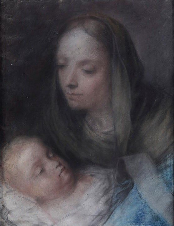 Scuola del XVIII secolo Madonna con bambino