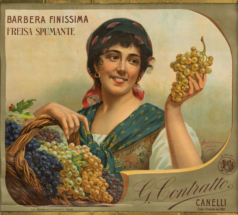 Adolfo Belimbau : Barbera Finissima... Freisa Spumante  - Auction POP Culture and Vintage Posters - Cambi Casa d'Aste
