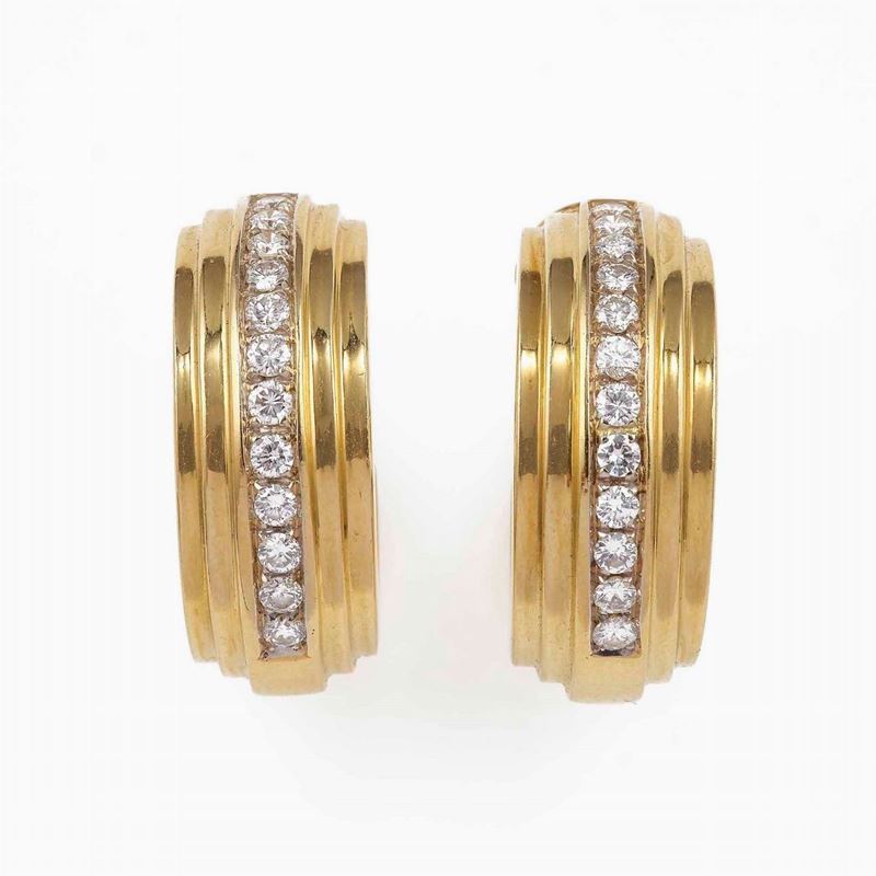 Orecchini con diamanti taglio brillante  - Asta Fine Jewels - Cambi Casa d'Aste