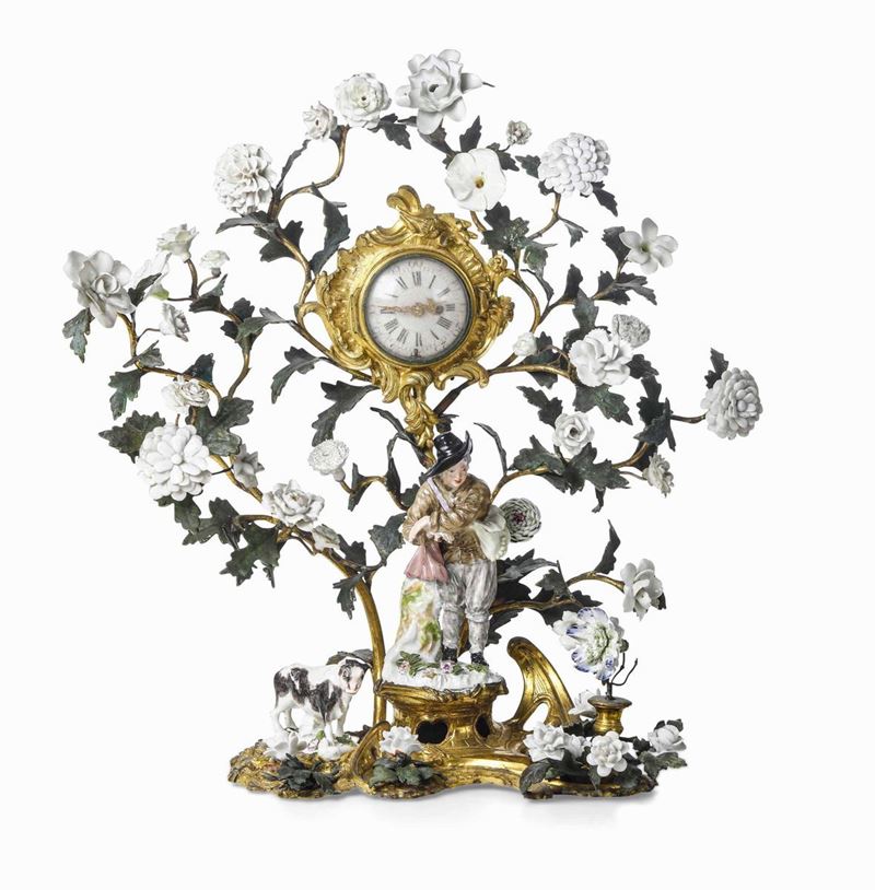 Orologio in bronzo dorato e porcellana. XIX-XX secolo  - Auction Italian Mansions - Cambi Casa d'Aste