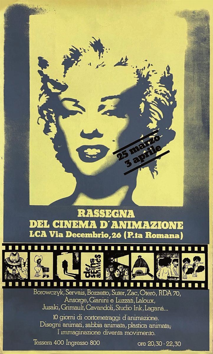A.Reckziegel : Marilyn Rassegna del Cinema d’Animazione  - Auction Vintage Posters | Timed Auction - Cambi Casa d'Aste
