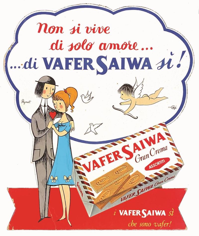 Raymond Peynet : Saiwa: non si vive di Solo Amore  - Auction Vintage Posters | Timed Auction - Cambi Casa d'Aste