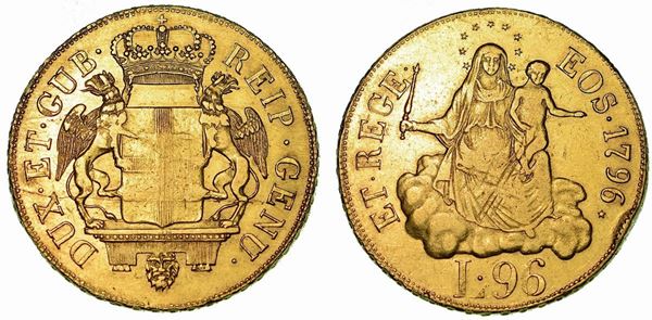 GENOVA. DOGI BIENNALI, 1528-1797. 96 Lire 1796.