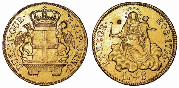 GENOVA. DOGI BIENNALI, 1528-1797. 48 Lire 1796.