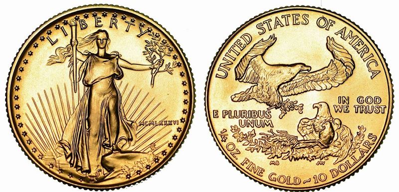 USA. REPUBLIC. 10 Dollars "American Eagle" 1986.  - Auction Numismatics - Cambi Casa d'Aste