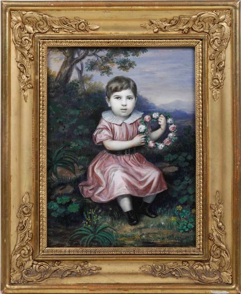 Santo Panario (1786-1871) Ritratto di bambina  - Auction Antique October | Cambi Time - Cambi Casa d'Aste