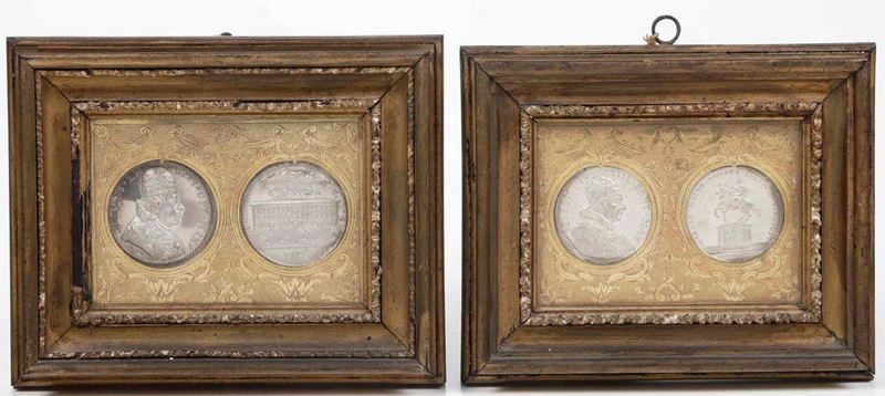 Due medaglie papali in cornice dorata  - Auction Antique April | Cambi Time - Cambi Casa d'Aste