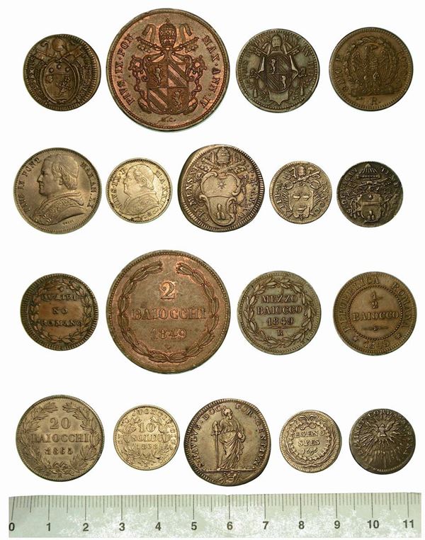 ROMA. Lotto di nove monete.