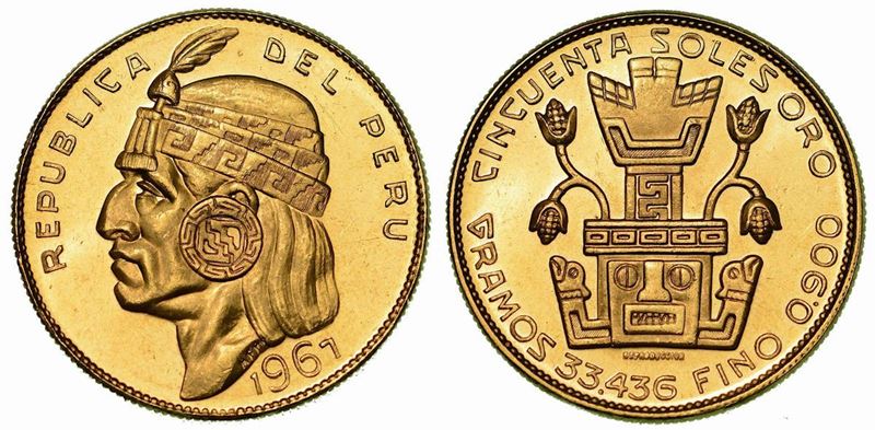 PERÙ. REPUBLIC. 50 Soles 1961.  - Auction Numismatics - Cambi Casa d'Aste
