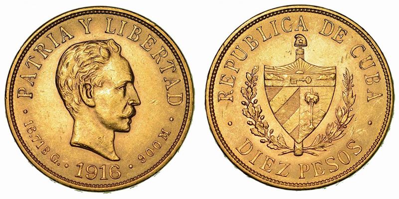 CUBA. FIRST REPUBLIC, 1902-1962. 10 Pesos 1916.  - Auction Numismatics - Cambi Casa d'Aste