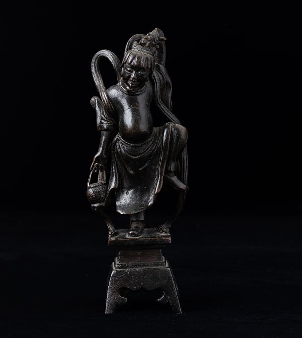 Figura di O'Boy in bronzo, Cina, Dinastia Ming, XVII secolo