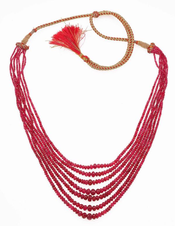 Spinel multi-strand necklace