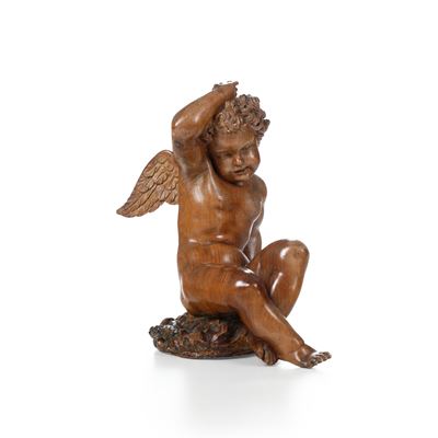 Putto. Legno Scolpito. Arte Italiana del XIX Secolo