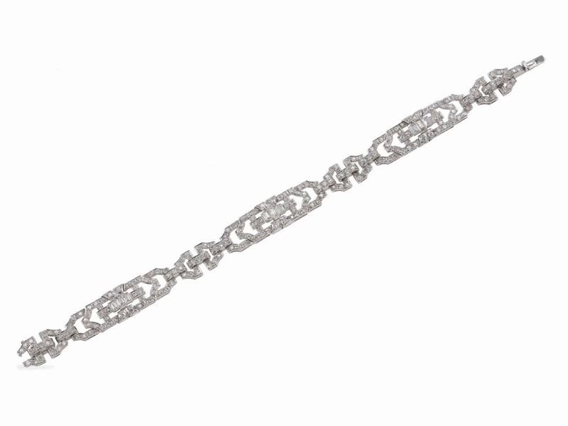 Diamond and platinum bracelet  - Auction Fine and Coral Jewels - Cambi Casa d'Aste