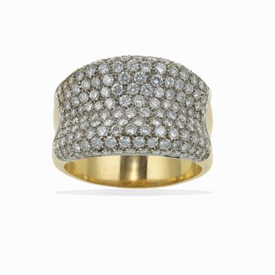 Anello a Fascia con Pavè di Diamanti