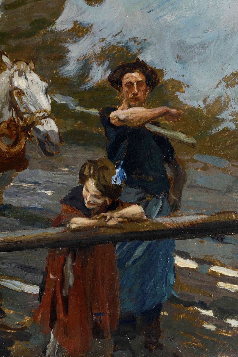 Ettore Tito - Figure con Cavalli