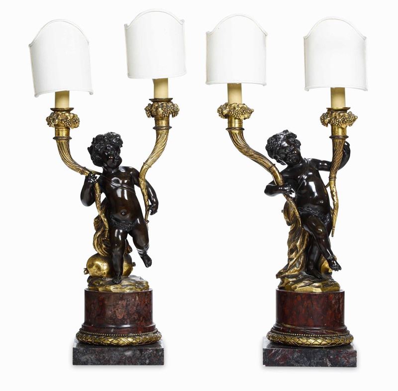 Coppia di candelabri. XIX secolo  - Asta Dimore Italiane - Cambi Casa d'Aste