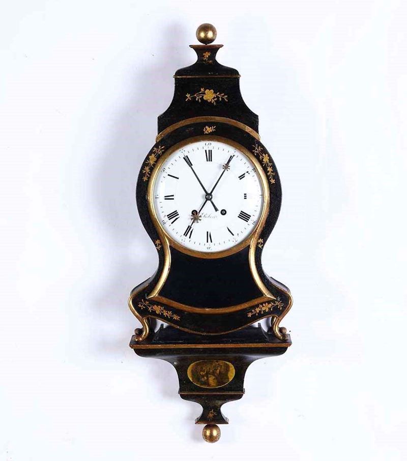 Pendola del tipo "Neuchateloise" su mensola. XVIII-XIX secolo  - Auction Antique June | Cambi Time - Cambi Casa d'Aste