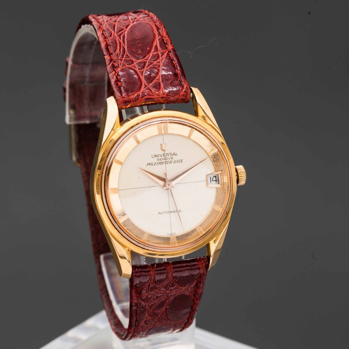 Universal Geneve - Polerouter in Oro Rosa 18k, Movimento Auotmaticco con Microrotore e Datario.ic...
